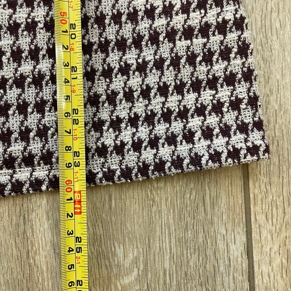 Ann Taylor Houndstooth 2 Piece Set Top & Skirt Tweed Knit Brown S MP Lined FA22 - Picture 12 of 16